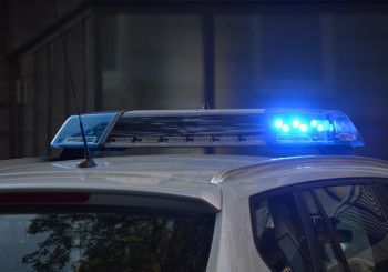 Police car flashing lights