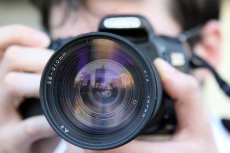 A man taking a photo