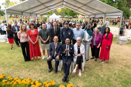 A large group of people who won Greater Dandenong Australia Day Awards in 2022