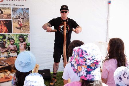 A person preforming at the festival