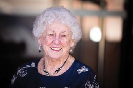 A lady smiling