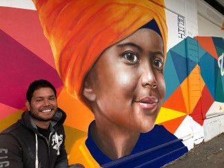 Sikh Games Mural with Artist Julian Clavijo