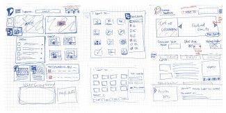 redevelopment wireframe sketches