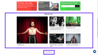 Events block on Corporate site home page