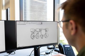 engineer designing on computer