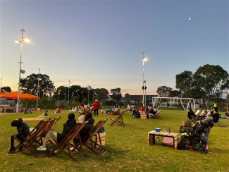 People watching a film at Springvale Community Hub 