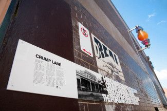 Interpretive sign in Crump Lane