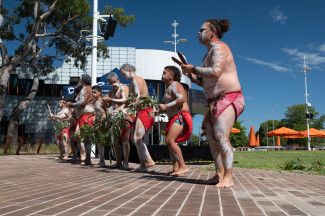 Performers dancing at the Reconciliation Action Plan Launch 2022 