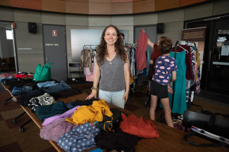 A stallholder at the Sustainability Festival 2022