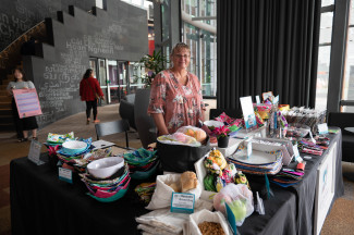 A stallholder at the Sustainability Festival 2022