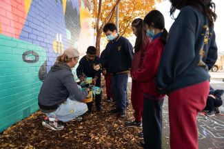 A workshop being delivered by artist Bjarni Wark