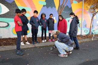 A workshop being delivered by artist Bjarni Wark