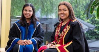 Mayor Councillor Eden Foster with Junior Mayor Tasneem