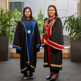 Mayor Councillor Eden Foster with Junior Mayor Tasneem