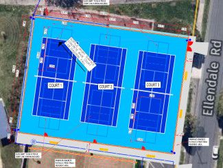 Proposed layout of new tennis courts