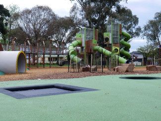 Accessible trampolines and tower