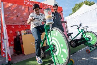 People enjoying the festival.