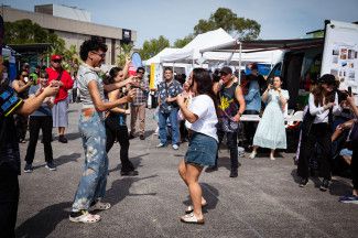 People enjoying the festival.