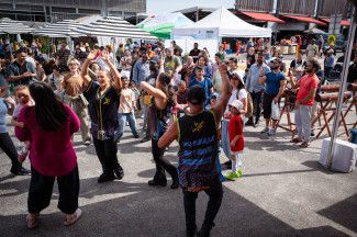 People enjoying the festival.