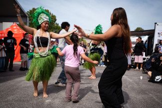 People enjoying the festival.