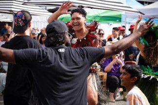 People enjoying the festival.