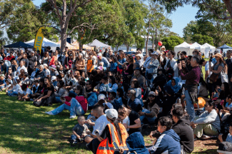 crowd watching stage