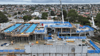 From the sky we can see progress is well underway at Oasis Aquatics and Wellbeing