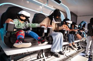 Attendees trying the VR experience 