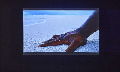 Image of a hand on sand
