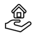 house and helping hand icon