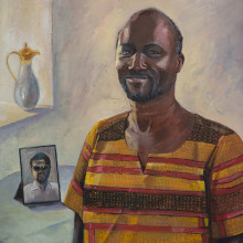 painting of a man smiling