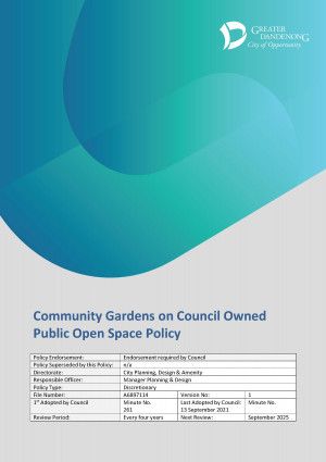 Community Gardens Policy