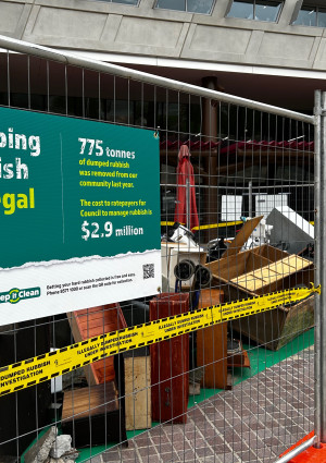 Image of dumped rubbish harmony square