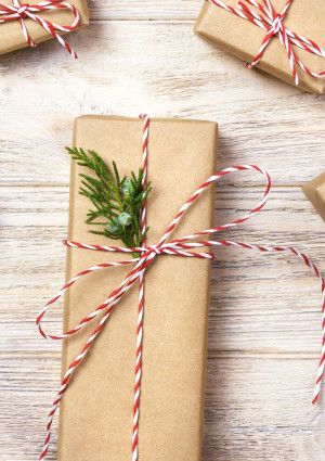 presents wrapped in brown paper