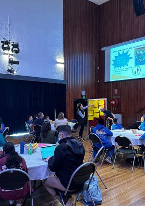 Team members from Waste Education presenting to students at the 2023 Children's Forum