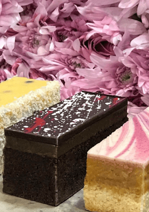 Gluten free slices and flowers