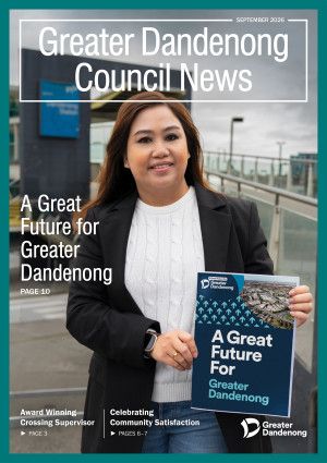 Greater Dandenong Council News September 2026 the Mayor holding a booklet