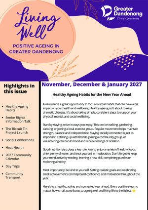 Living Well November, December and January 2027